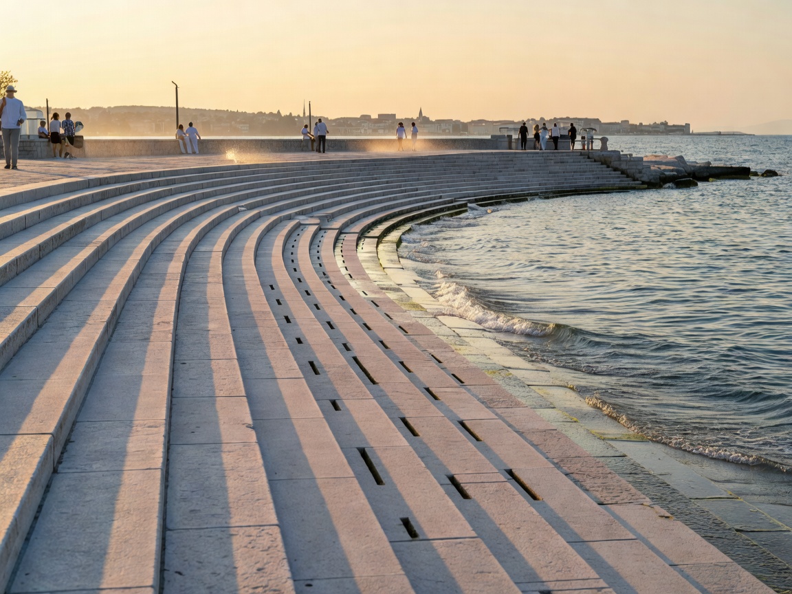 Harbour steps of the Sea Organ installation in Zadar