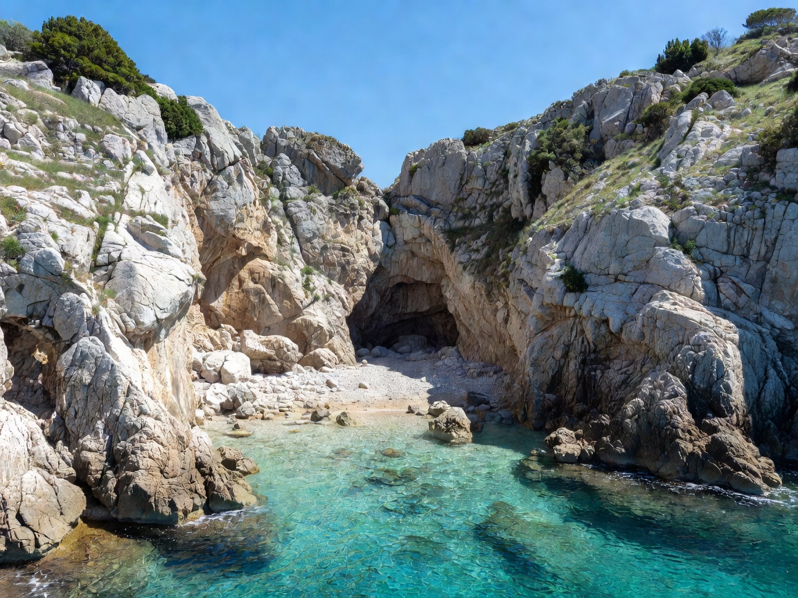 Rocky Stiniva Cove on the island of Vis